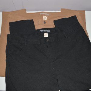 2 Pair Faded Glory Skinny Ponte Pants Size 26W